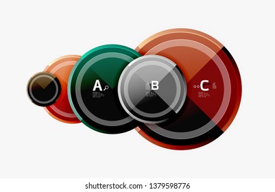 Colorful glossy circles background. Vector