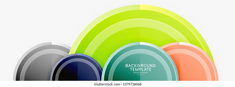Colorful glossy circles background. Vector