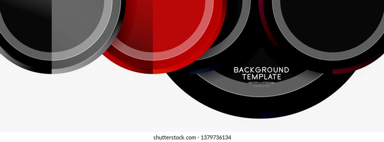 Colorful glossy circles background. Vector
