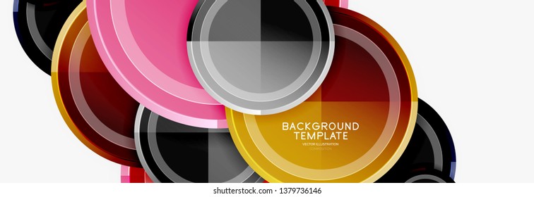 Colorful glossy circles background. Vector