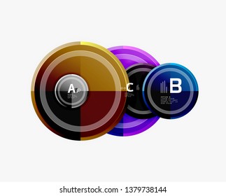 Colorful glossy circles background. Vector