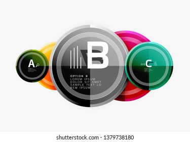 Colorful glossy circles background. Vector
