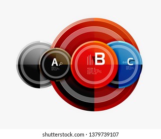 Colorful glossy circles background. Vector