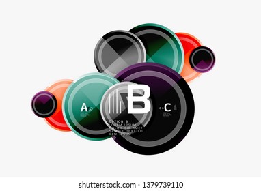 Colorful glossy circles background. Vector