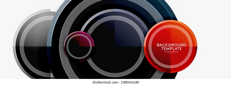 Colorful glossy circles background. Vector