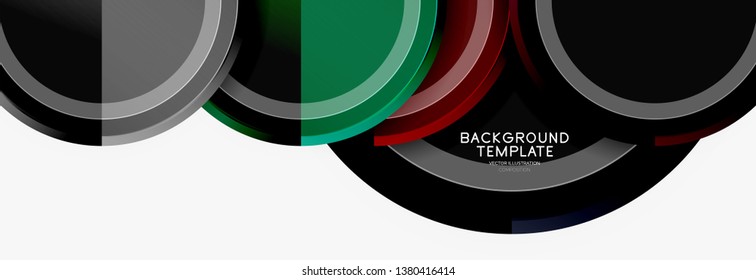 Colorful glossy circles background. Vector