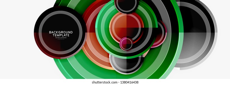 Colorful glossy circles background. Vector