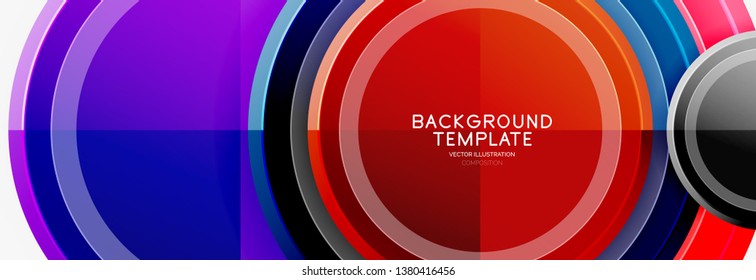 Colorful glossy circles background. Vector