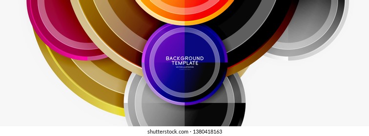 Colorful glossy circles background. Vector
