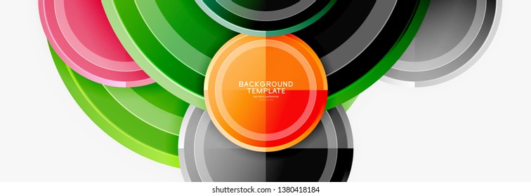 Colorful glossy circles background. Vector