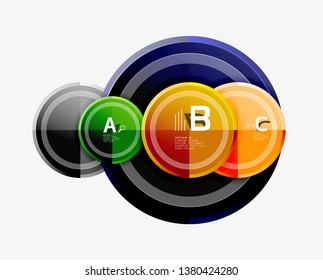 Colorful glossy circles background. Vector
