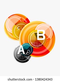 Colorful glossy circles background. Vector