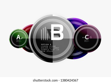Colorful glossy circles background. Vector