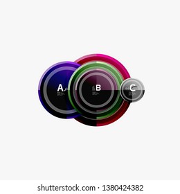 Colorful glossy circles background. Vector