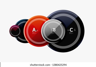 Colorful glossy circles background. Vector