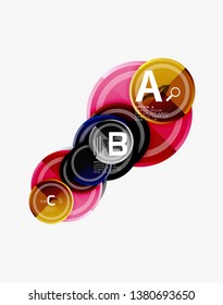Colorful glossy circles background. Vector