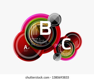 Colorful glossy circles background. Vector