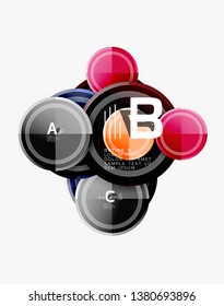 Colorful glossy circles background. Vector