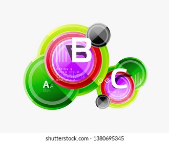 Colorful glossy circles background. Vector