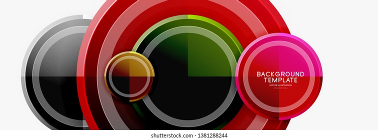 Colorful glossy circles background. Vector