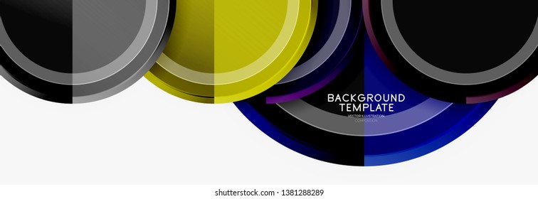 Colorful glossy circles background. Vector