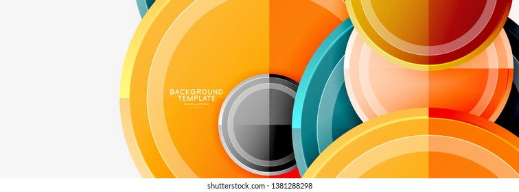 Colorful glossy circles background. Vector