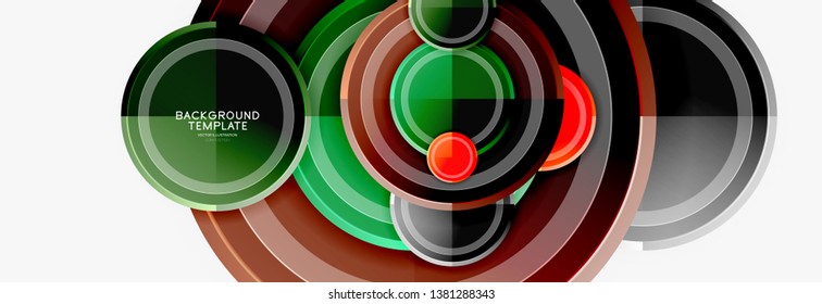 Colorful glossy circles background. Vector