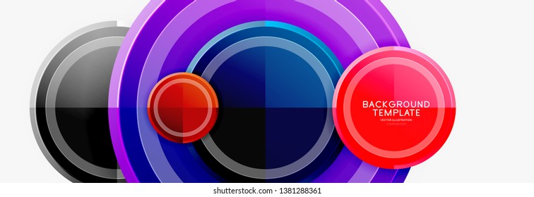 Colorful glossy circles background. Vector