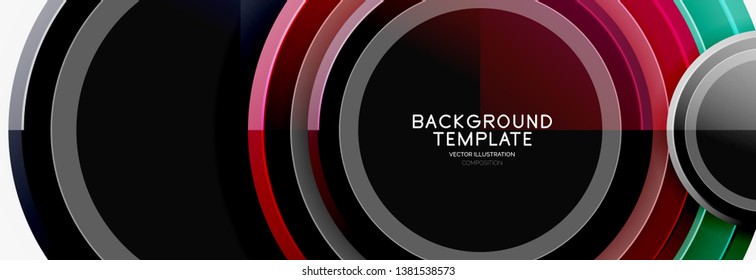 Colorful glossy circles background. Vector