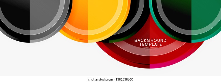 Colorful glossy circles background. Vector