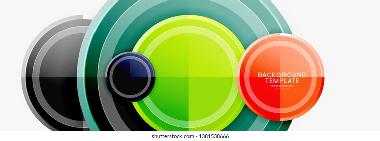 Colorful glossy circles background. Vector