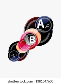 Colorful glossy circles background. Vector