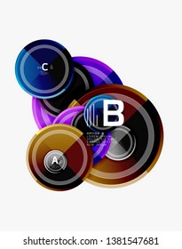Colorful glossy circles background. Vector