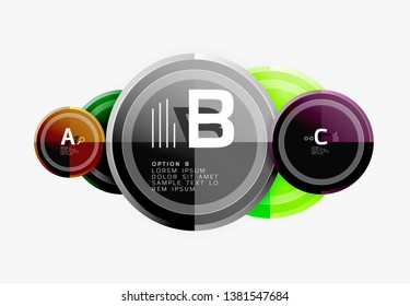 Colorful glossy circles background. Vector