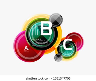 Colorful glossy circles background. Vector
