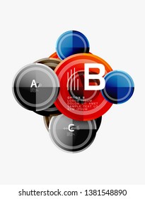 Colorful glossy circles background. Vector
