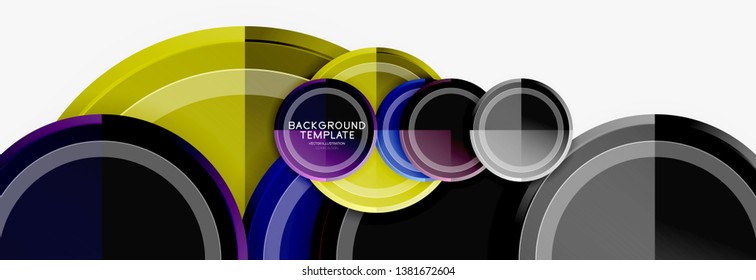Colorful glossy circles background. Vector