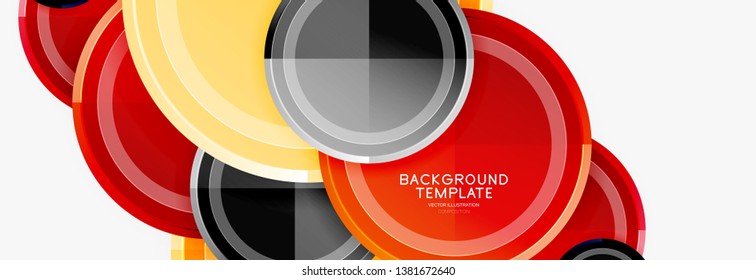 Colorful glossy circles background. Vector