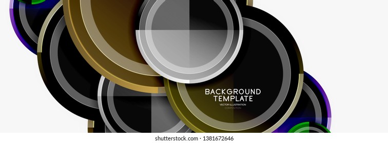 Coloridos círculos brillantes de fondo. Vector
