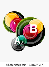 Coloridos círculos brillantes de fondo. Vector