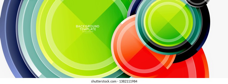 Colorful glossy circles background. Vector