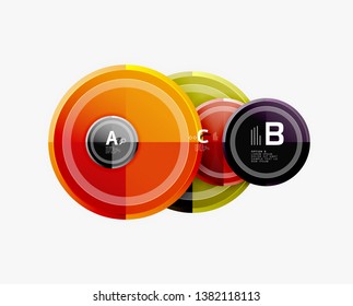 Colorful glossy circles background. Vector