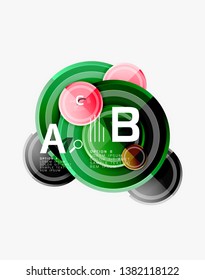 Colorful glossy circles background. Vector