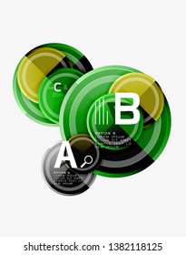 Colorful glossy circles background. Vector