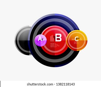 Fundo de círculos brilhantes coloridos. Vetor