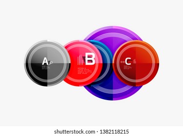 Colorful glossy circles background. Vector