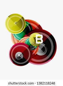 Colorful glossy circles background. Vector