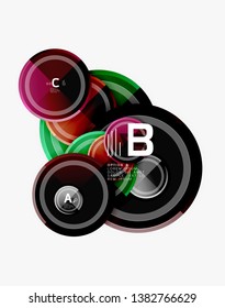 Colorful glossy circles background. Vector