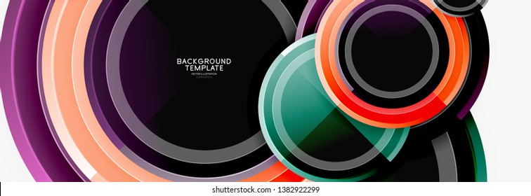 Colorful glossy circles background. Vector