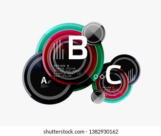 Colorful glossy circles background. Vector